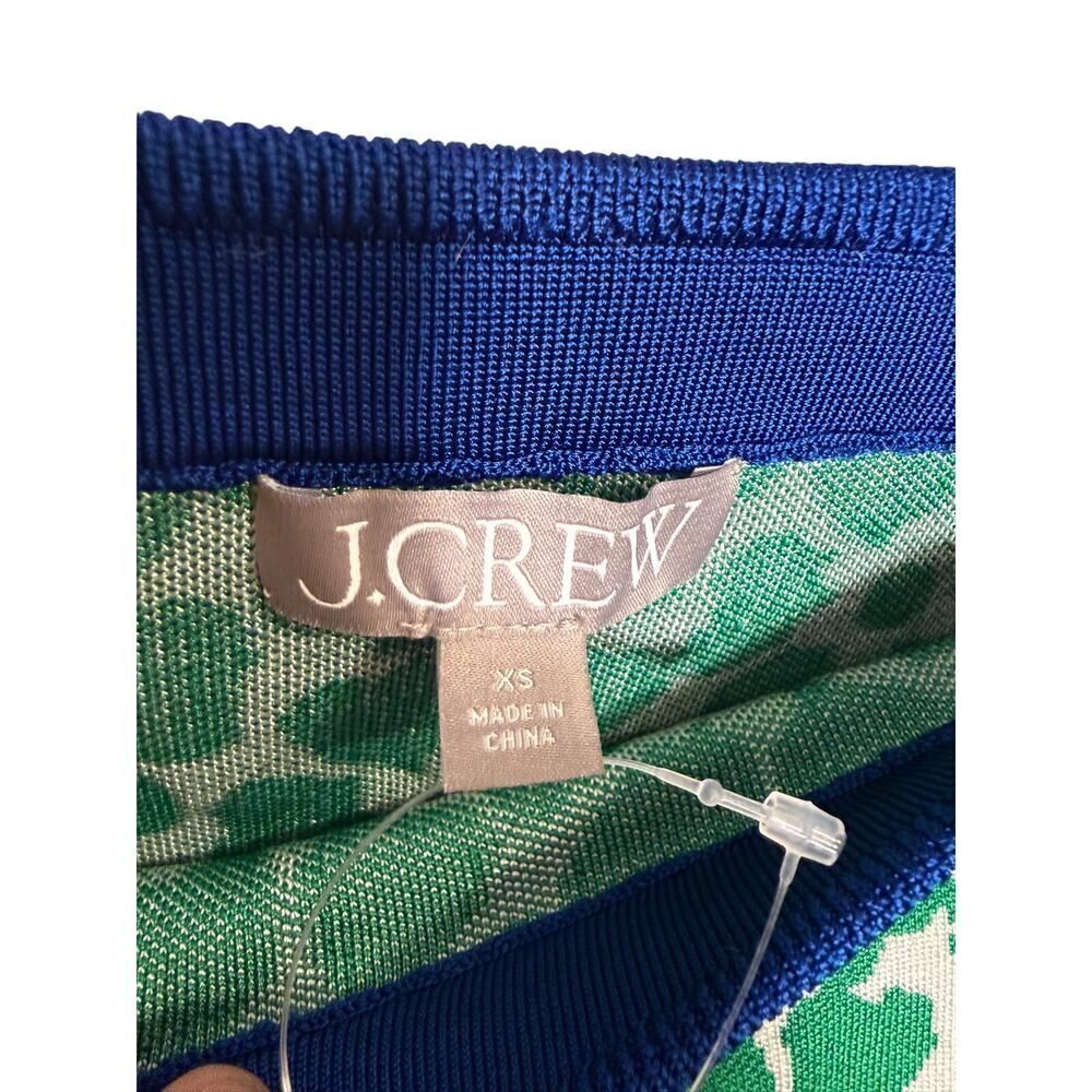 NWT J. Crew Green Floral Jacquard Mini Sweater Knit Skirt Women’s Sz. XS - Picture 4 of 6
